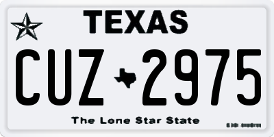 TX license plate CUZ2975