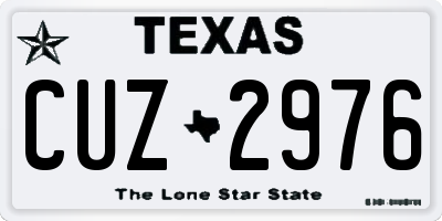 TX license plate CUZ2976