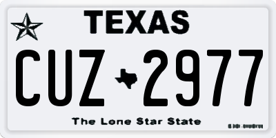 TX license plate CUZ2977