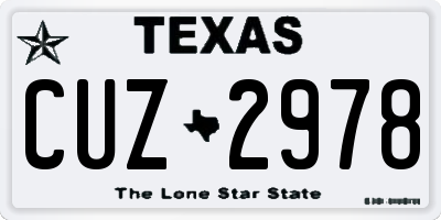TX license plate CUZ2978