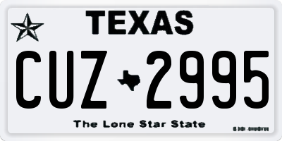 TX license plate CUZ2995