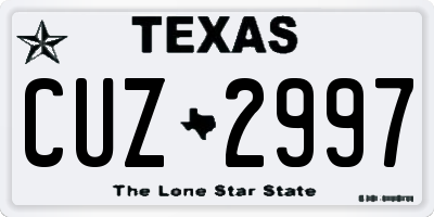TX license plate CUZ2997