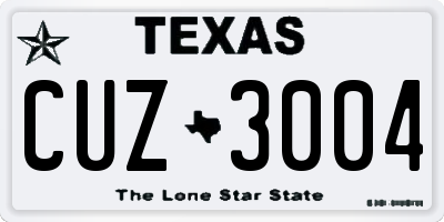 TX license plate CUZ3004