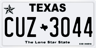 TX license plate CUZ3044