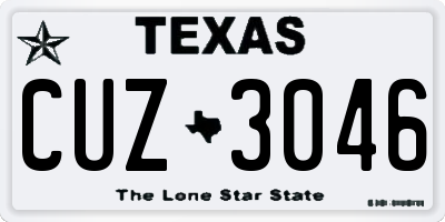 TX license plate CUZ3046