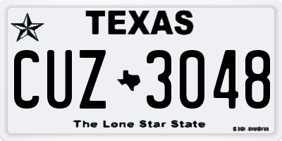 TX license plate CUZ3048