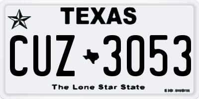 TX license plate CUZ3053