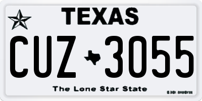TX license plate CUZ3055