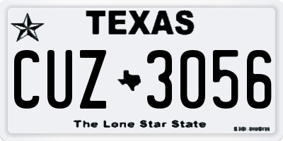 TX license plate CUZ3056