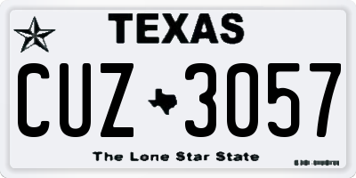 TX license plate CUZ3057
