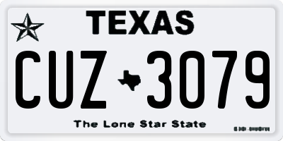 TX license plate CUZ3079