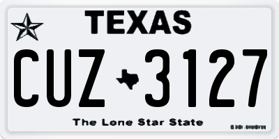 TX license plate CUZ3127