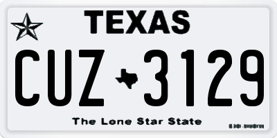 TX license plate CUZ3129