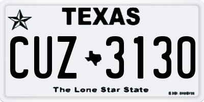 TX license plate CUZ3130
