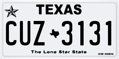 TX license plate CUZ3131