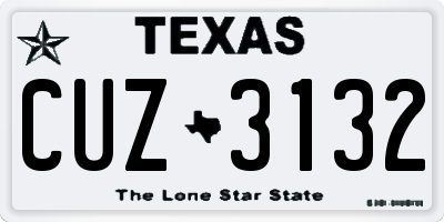 TX license plate CUZ3132