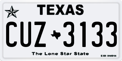 TX license plate CUZ3133