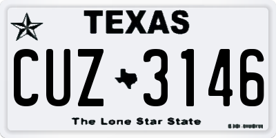 TX license plate CUZ3146