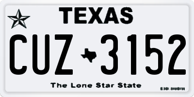 TX license plate CUZ3152