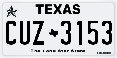 TX license plate CUZ3153