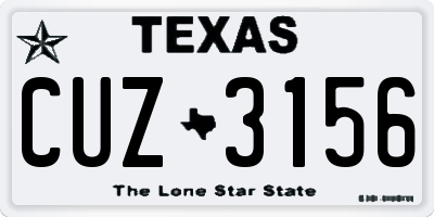 TX license plate CUZ3156