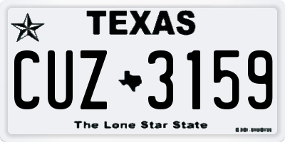 TX license plate CUZ3159