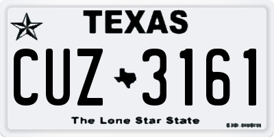 TX license plate CUZ3161