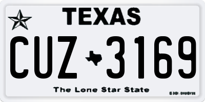 TX license plate CUZ3169