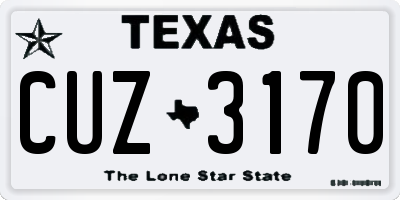 TX license plate CUZ3170