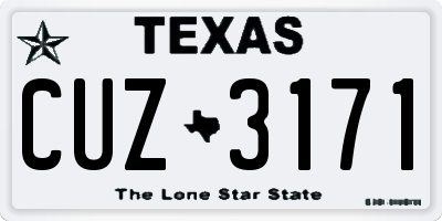 TX license plate CUZ3171