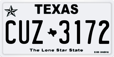 TX license plate CUZ3172
