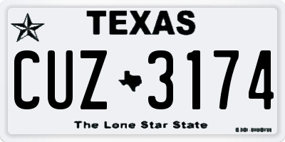 TX license plate CUZ3174