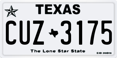 TX license plate CUZ3175