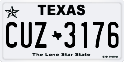 TX license plate CUZ3176
