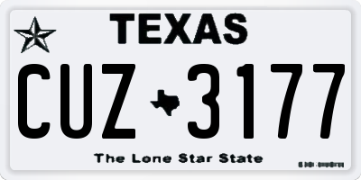 TX license plate CUZ3177