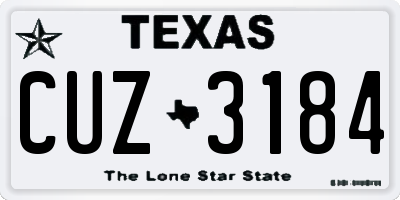 TX license plate CUZ3184
