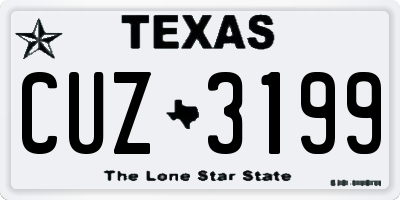 TX license plate CUZ3199