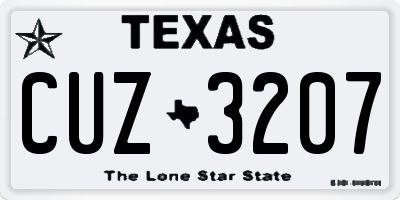 TX license plate CUZ3207