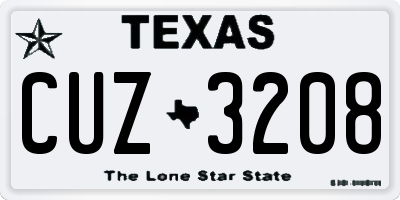 TX license plate CUZ3208