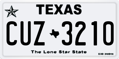 TX license plate CUZ3210