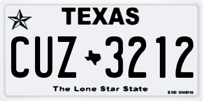 TX license plate CUZ3212