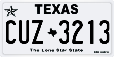 TX license plate CUZ3213
