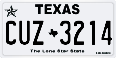 TX license plate CUZ3214