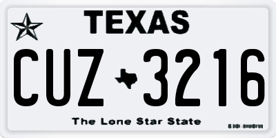 TX license plate CUZ3216
