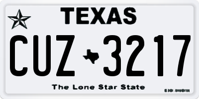 TX license plate CUZ3217