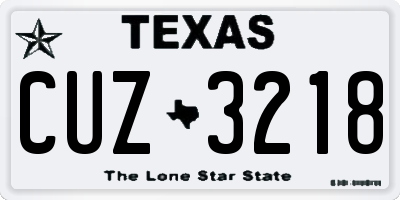 TX license plate CUZ3218