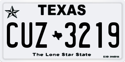 TX license plate CUZ3219
