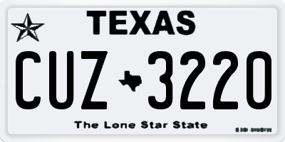 TX license plate CUZ3220