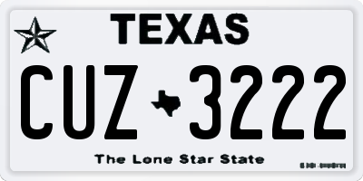 TX license plate CUZ3222