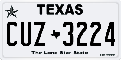 TX license plate CUZ3224